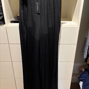 Rachel Zoe Black Satin Pants L